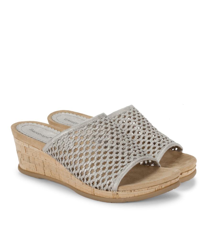 Baretraps Wedge Sandals | Women Flossey Wedge Slide Sandal Champagne