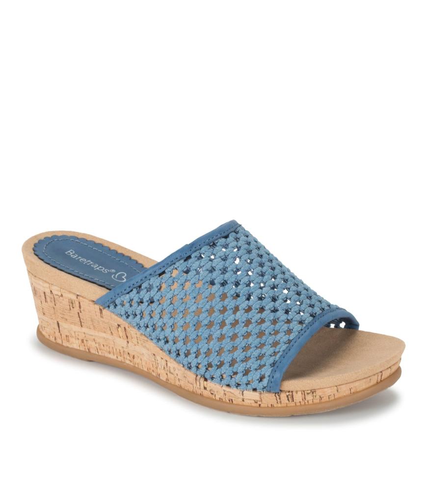 Baretraps Wedge Sandals | Women Flossey Wedge Slide Sandal Light Blue