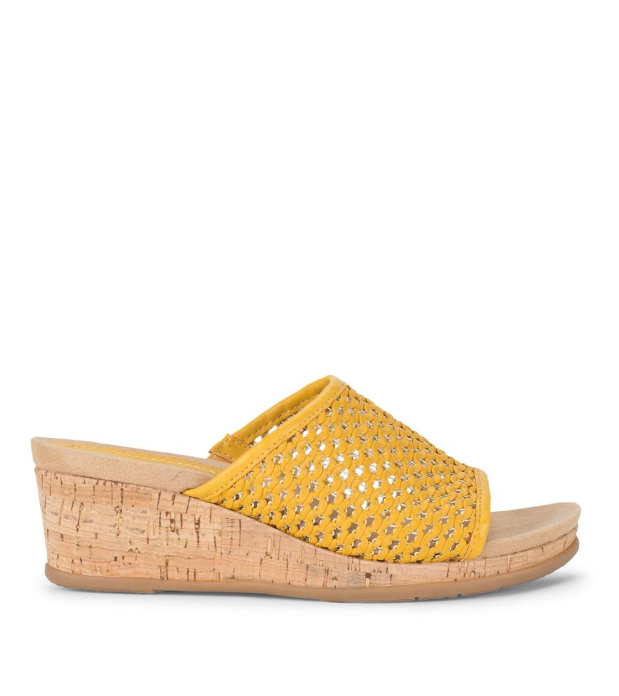 Baretraps Wedge Sandals | Women Flossey Wedge Slide Sandal Mellow Yellow