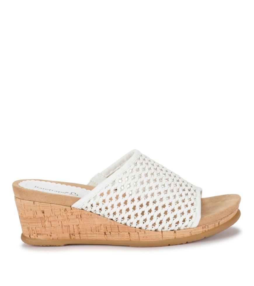 Baretraps Wedge Sandals | Women Flossey Wedge Slide Sandal White