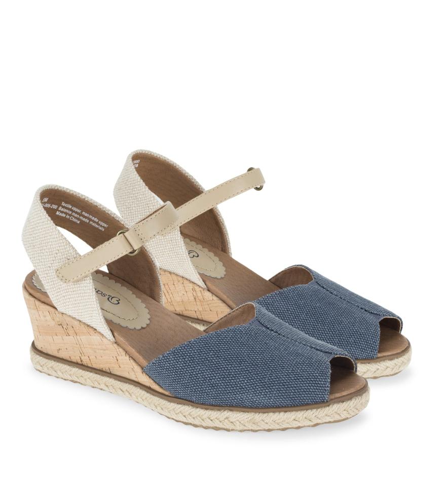 Baretraps Wedge Sandals | Women Odetta Espadrille Wedge Sandal Navy Blue Canvas